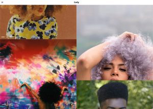 Curly Tumblr theme preview – fullscreen and multiple columns layout, free Tumblr theme by Stash Themes