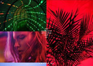 Da Vinci Tumblr theme preview – dark and fullscreen layout, premium Tumblr theme by Stash Themes