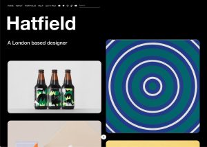 Hatfield Tumblr theme preview – dark and fullscreen layout, free Tumblr theme by Stash Themes